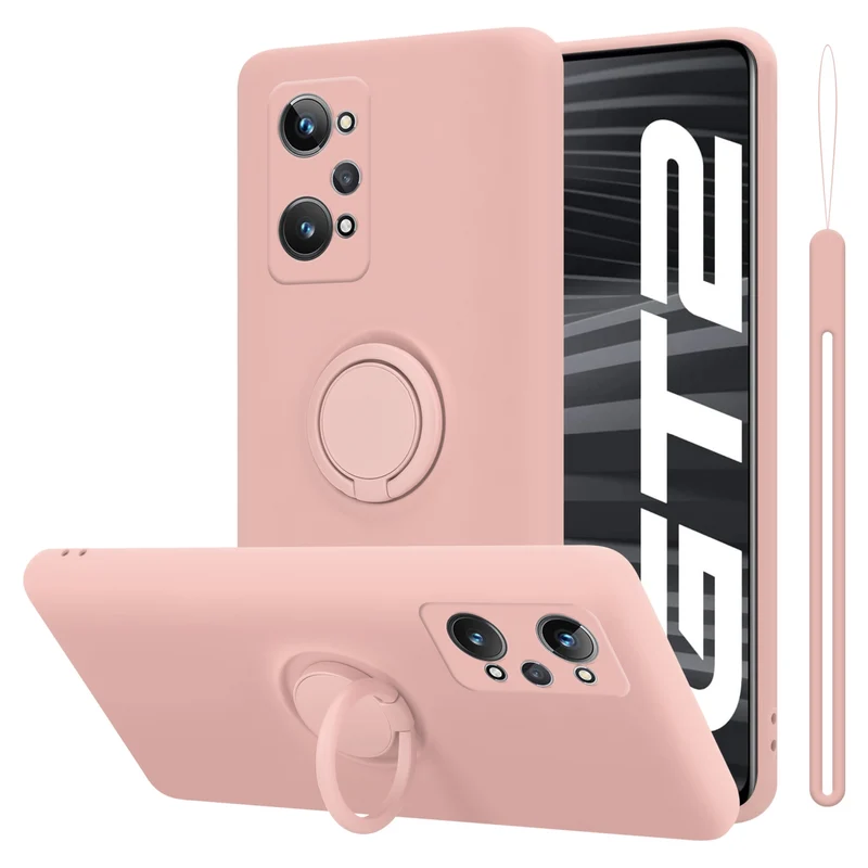 Cadorabo Hülle kompatibel mit Realme GT 2 / GT Neo 2 Schutzhülle aus flexiblem TPU Silikon mit Ring