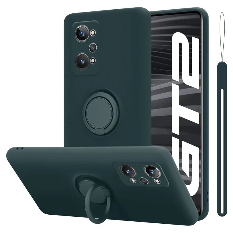 Cadorabo Hülle kompatibel mit Realme GT 2 / GT Neo 2 Schutzhülle aus flexiblem TPU Silikon mit Ring