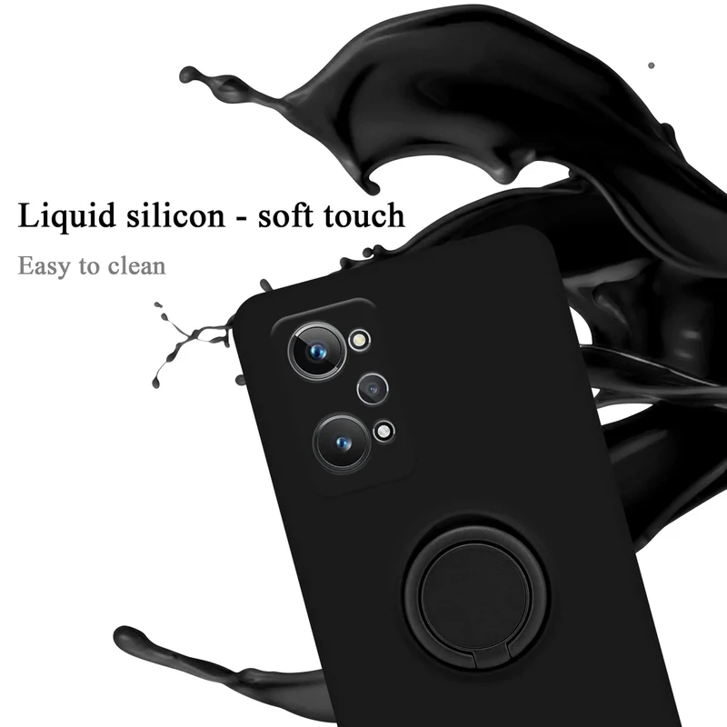 Cadorabo Hülle kompatibel mit Realme GT 2 / GT Neo 2 Schutzhülle aus flexiblem TPU Silikon mit Ring