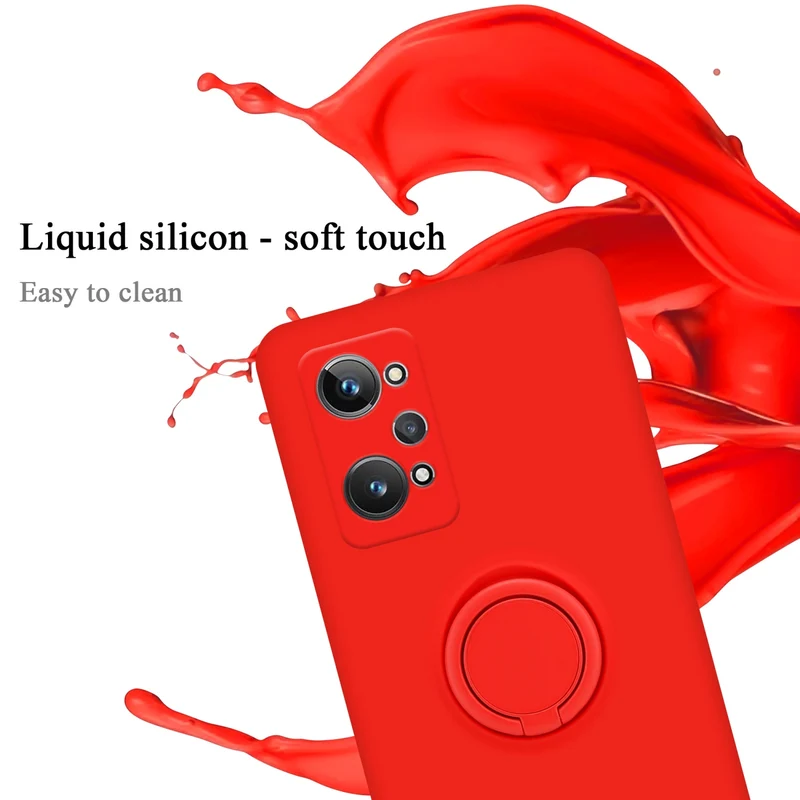 Cadorabo Hülle kompatibel mit Realme GT 2 / GT Neo 2 Schutzhülle aus flexiblem TPU Silikon mit Ring