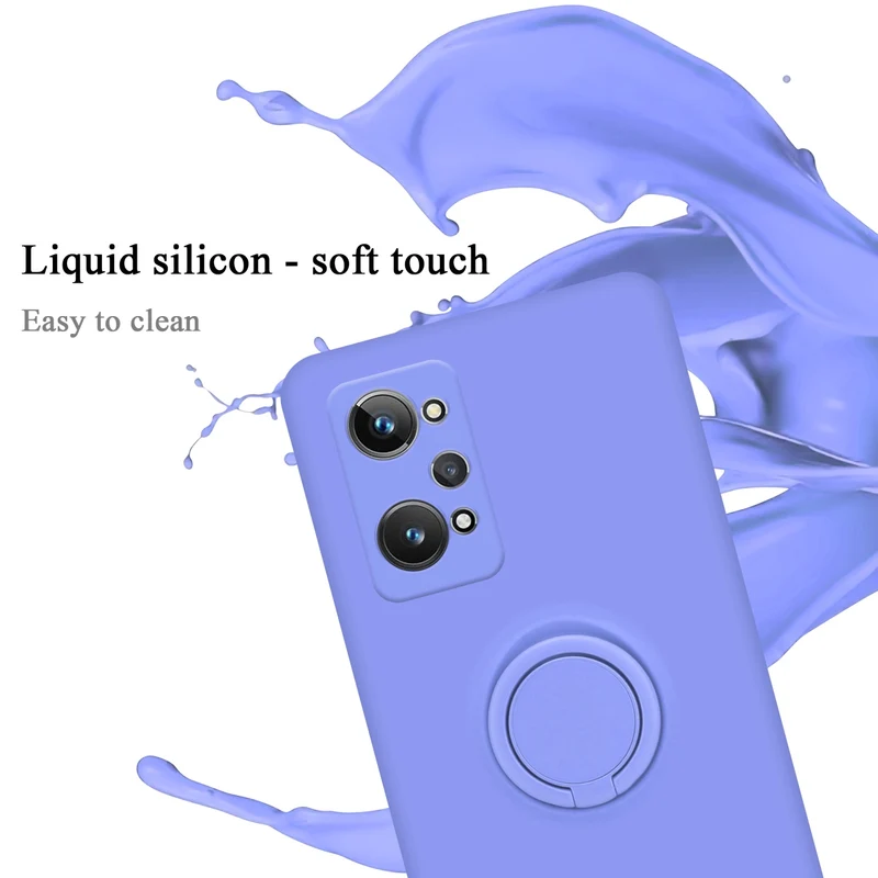 Cadorabo Hülle kompatibel mit Realme GT 2 / GT Neo 2 Schutzhülle aus flexiblem TPU Silikon mit Ring