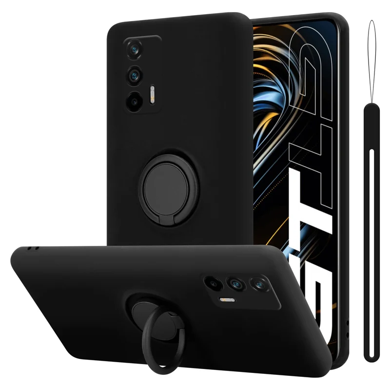 Cadorabo Hülle kompatibel mit Realme GT / GT Neo 2T / Q3 PRO Schutzhülle aus flexiblem TPU Silikon mit Ring