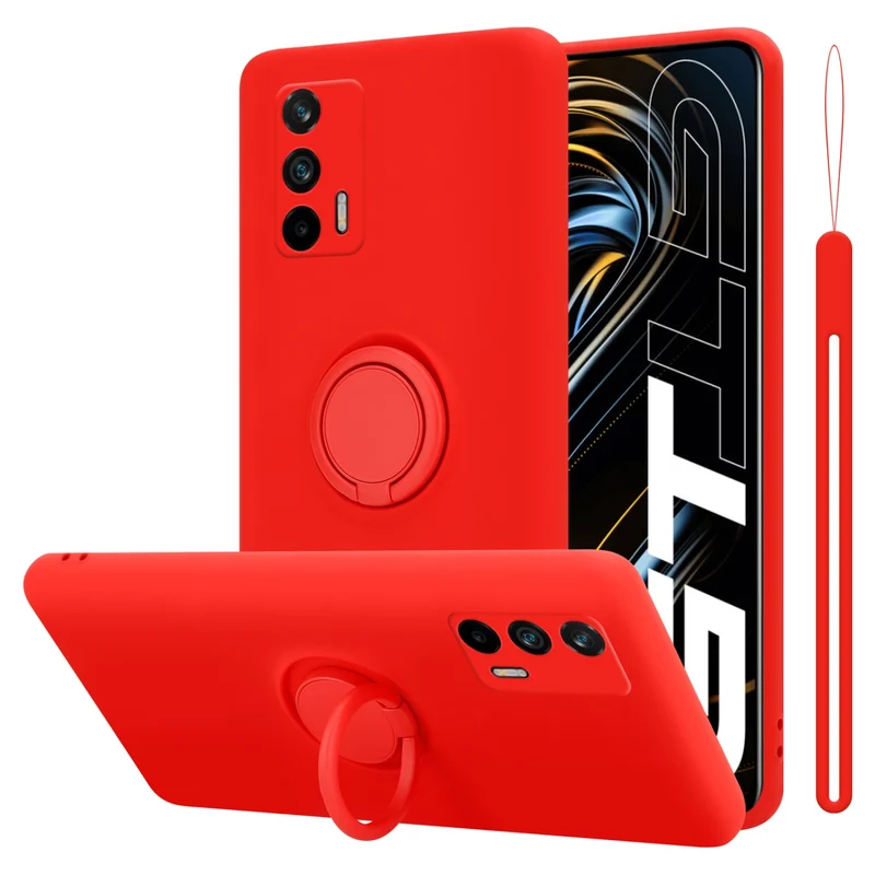 Cadorabo Hülle kompatibel mit Realme GT / GT Neo 2T / Q3 PRO Schutzhülle aus flexiblem TPU Silikon mit Ring