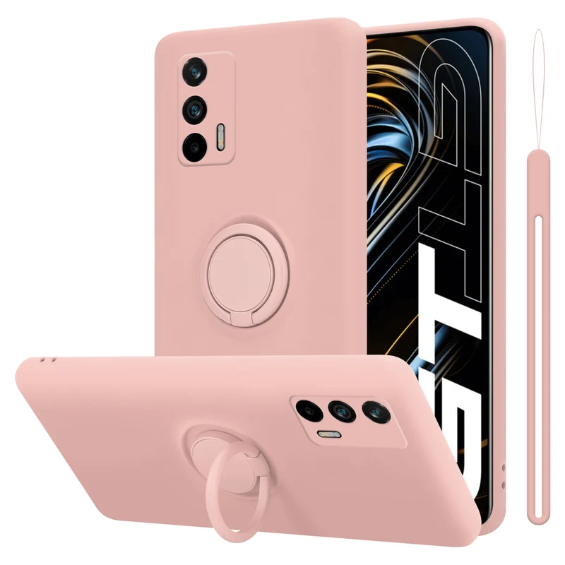 Cadorabo Hülle kompatibel mit Realme GT / GT Neo 2T / Q3 PRO Schutzhülle aus flexiblem TPU Silikon mit Ring
