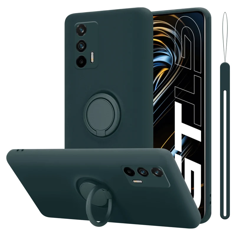 Cadorabo Hülle kompatibel mit Realme GT / GT Neo 2T / Q3 PRO Schutzhülle aus flexiblem TPU Silikon mit Ring