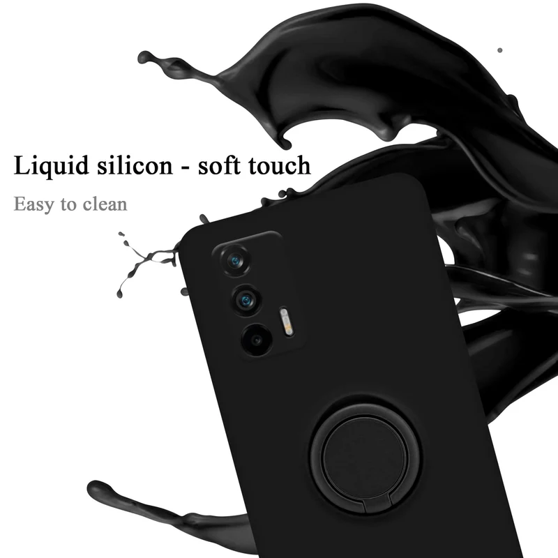 Cadorabo Hülle kompatibel mit Realme GT / GT Neo 2T / Q3 PRO Schutzhülle aus flexiblem TPU Silikon mit Ring