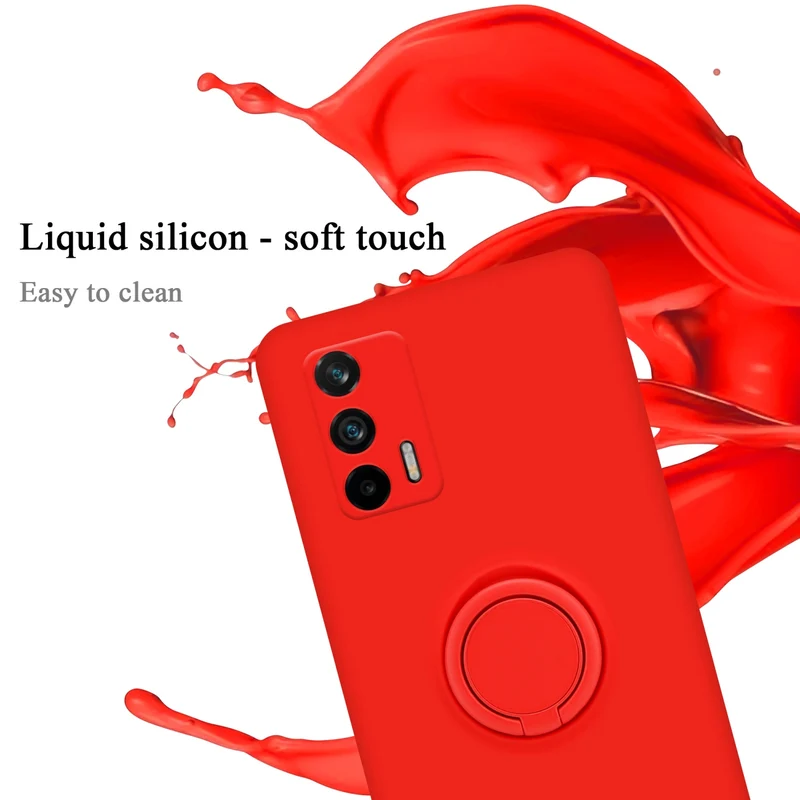 Cadorabo Hülle kompatibel mit Realme GT / GT Neo 2T / Q3 PRO Schutzhülle aus flexiblem TPU Silikon mit Ring