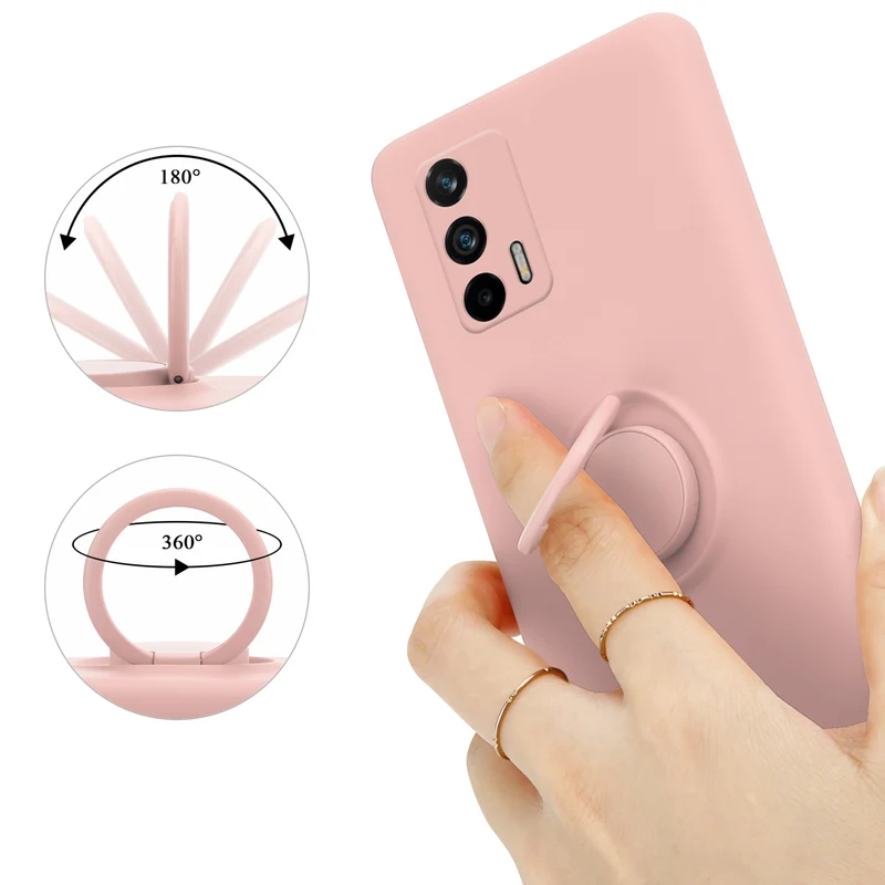 Cadorabo Hülle kompatibel mit Realme GT / GT Neo 2T / Q3 PRO Schutzhülle aus flexiblem TPU Silikon mit Ring