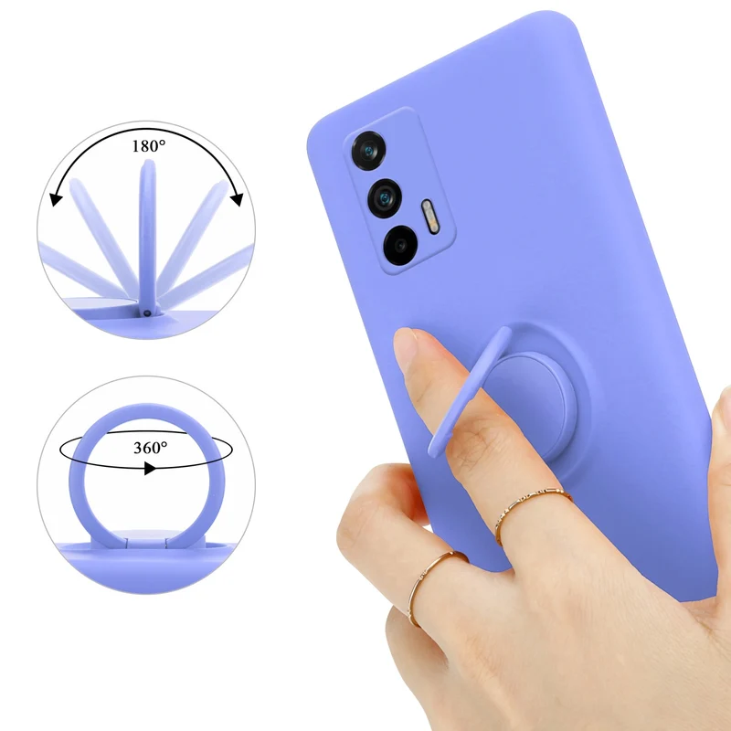 Cadorabo Hülle kompatibel mit Realme GT / GT Neo 2T / Q3 PRO Schutzhülle aus flexiblem TPU Silikon mit Ring