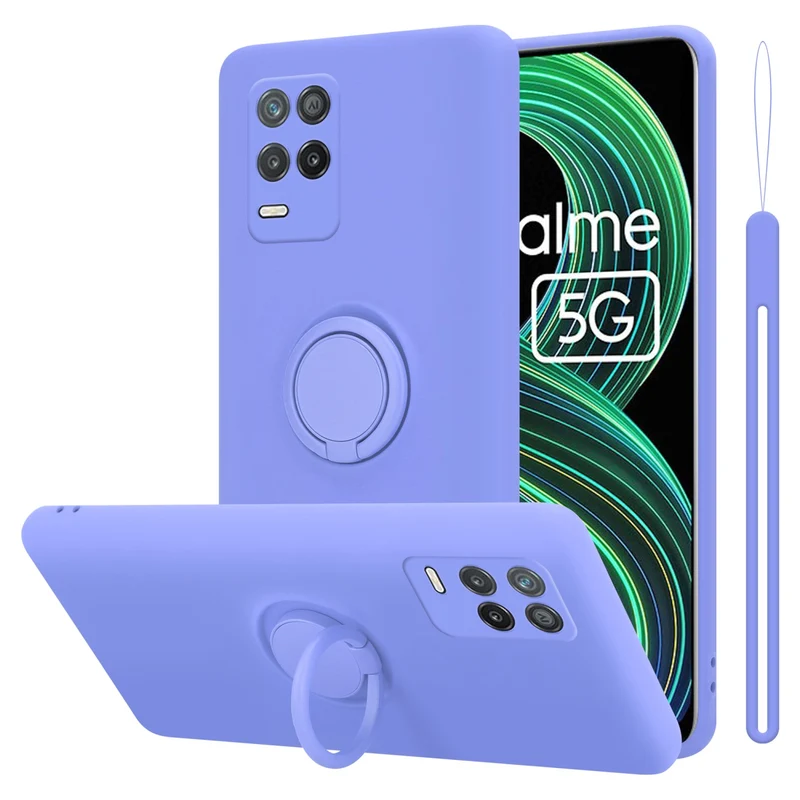 Cadorabo Hülle kompatibel mit Realme 8 5G / V13 / Q3 / Q3i / Narzo 30 5G Schutzhülle aus flexiblem TPU Silikon mit Ring