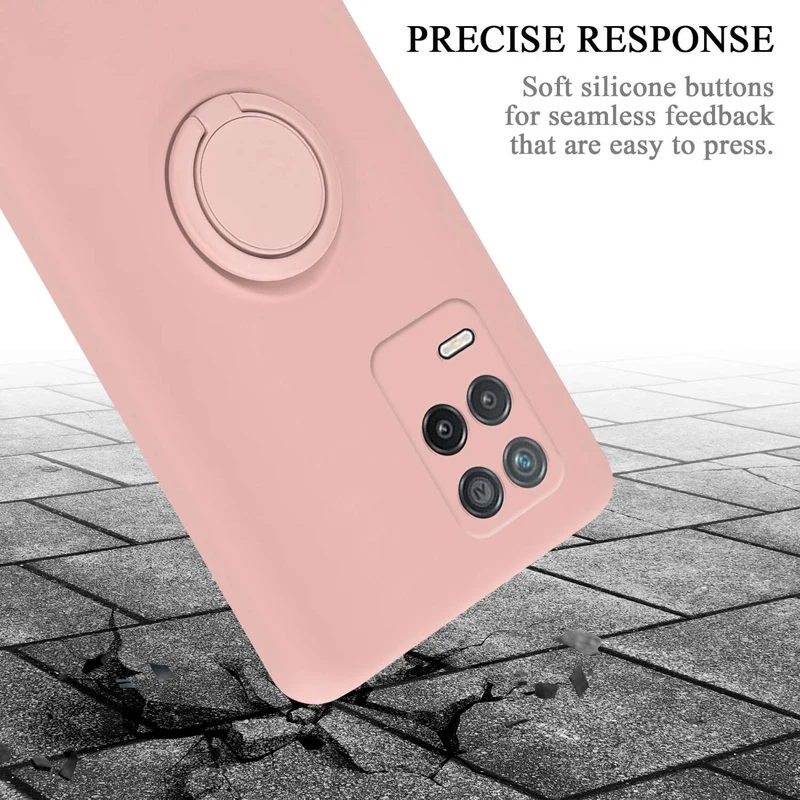 Cadorabo Hülle kompatibel mit Realme 8 5G / V13 / Q3 / Q3i / Narzo 30 5G Schutzhülle aus flexiblem TPU Silikon mit Ring