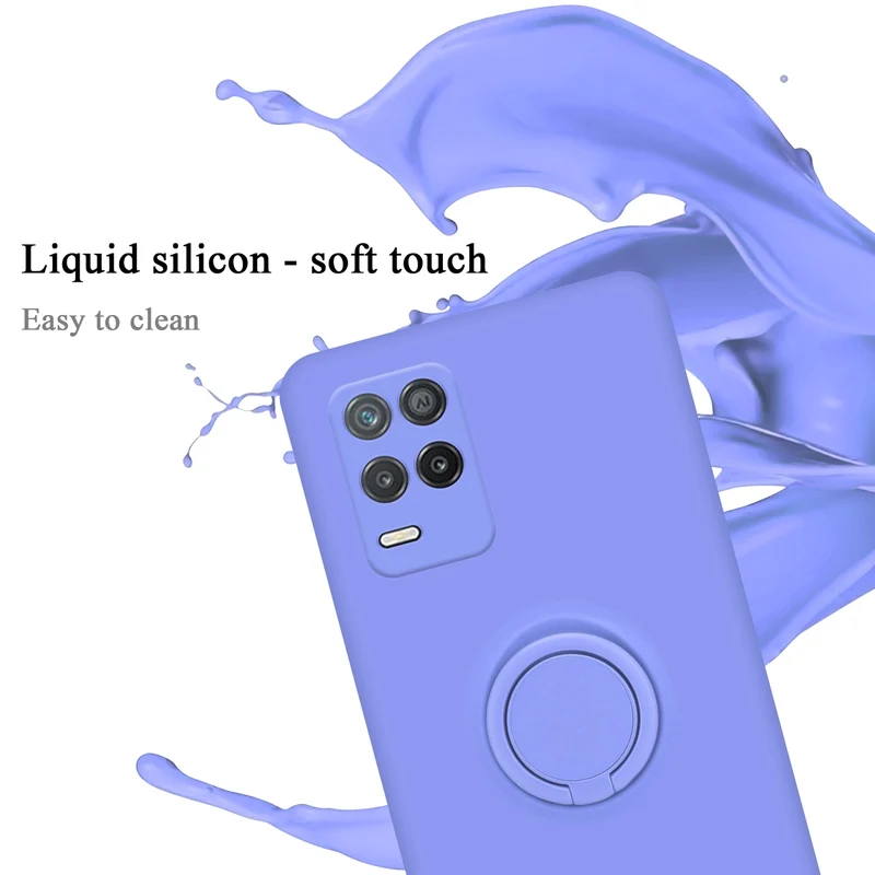 Cadorabo Hülle kompatibel mit Realme 8 5G / V13 / Q3 / Q3i / Narzo 30 5G Schutzhülle aus flexiblem TPU Silikon mit Ring