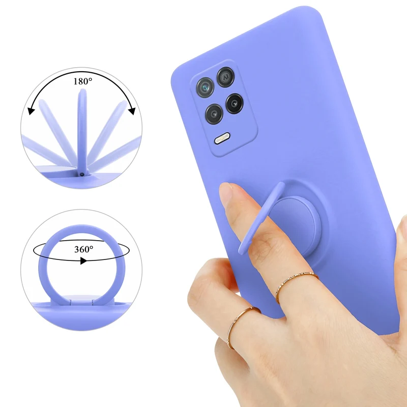 Cadorabo Hülle kompatibel mit Realme 8 5G / V13 / Q3 / Q3i / Narzo 30 5G Schutzhülle aus flexiblem TPU Silikon mit Ring