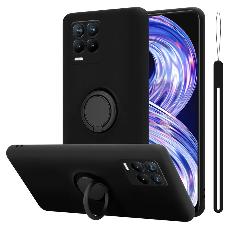 Cadorabo Hülle kompatibel mit Realme 8 4G / 8 PRO Schutzhülle aus flexiblem TPU Silikon mit Ring