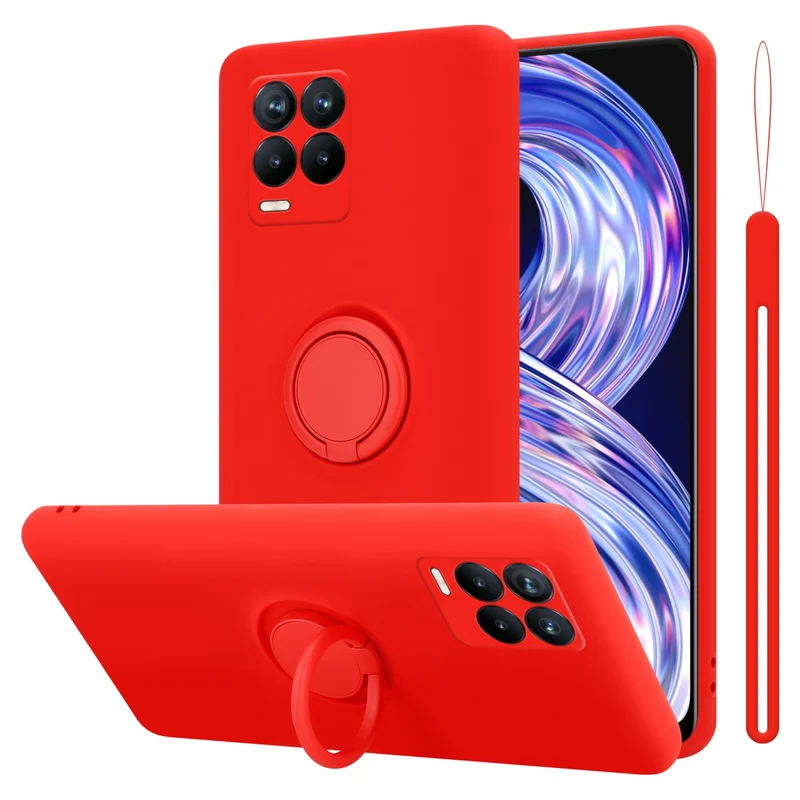 Cadorabo Hülle kompatibel mit Realme 8 4G / 8 PRO Schutzhülle aus flexiblem TPU Silikon mit Ring