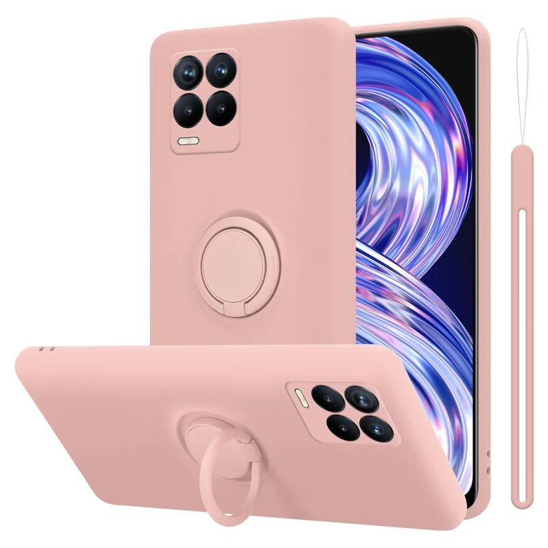 Cadorabo Hülle kompatibel mit Realme 8 4G / 8 PRO Schutzhülle aus flexiblem TPU Silikon mit Ring
