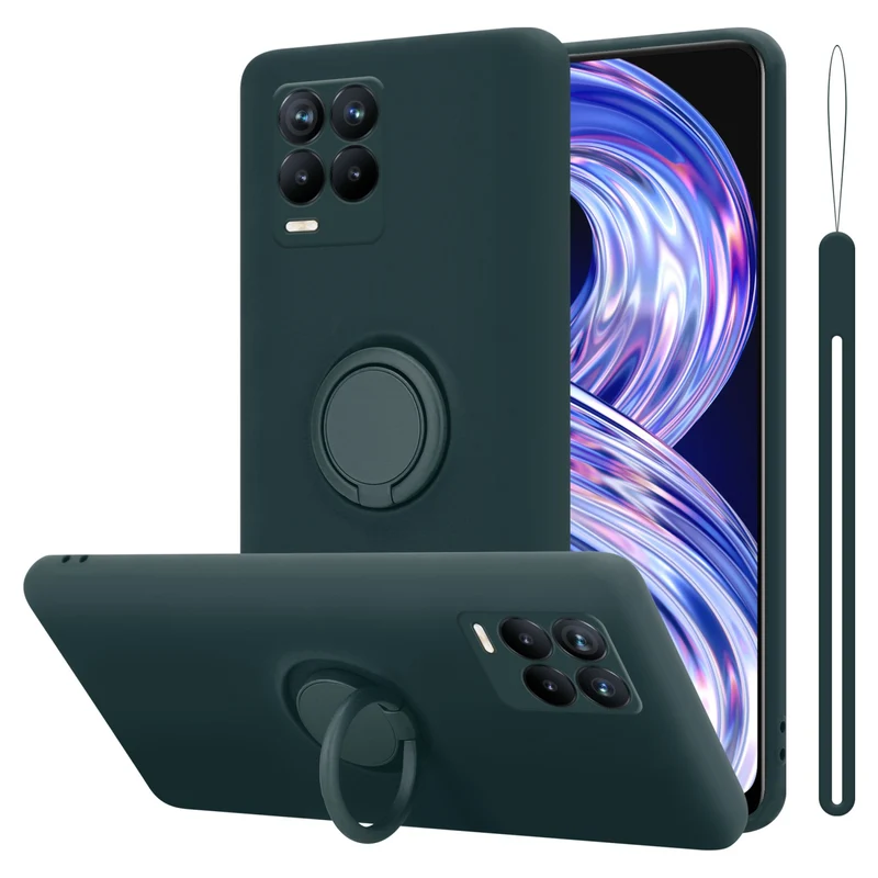 Cadorabo Hülle kompatibel mit Realme 8 4G / 8 PRO Schutzhülle aus flexiblem TPU Silikon mit Ring