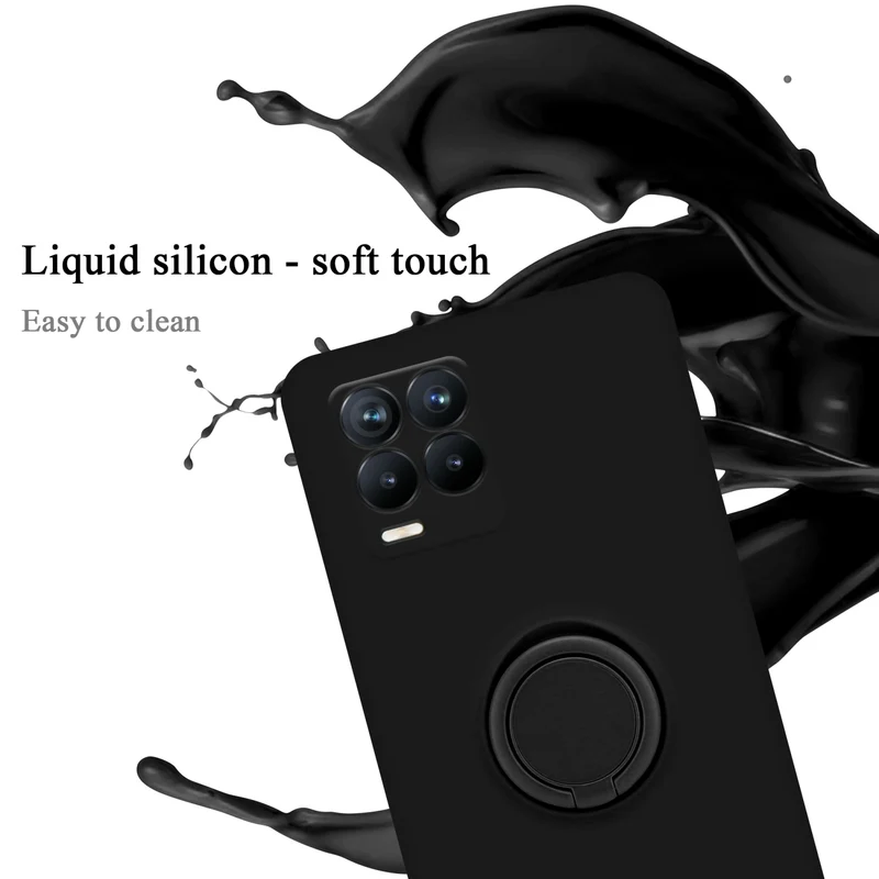 Cadorabo Hülle kompatibel mit Realme 8 4G / 8 PRO Schutzhülle aus flexiblem TPU Silikon mit Ring