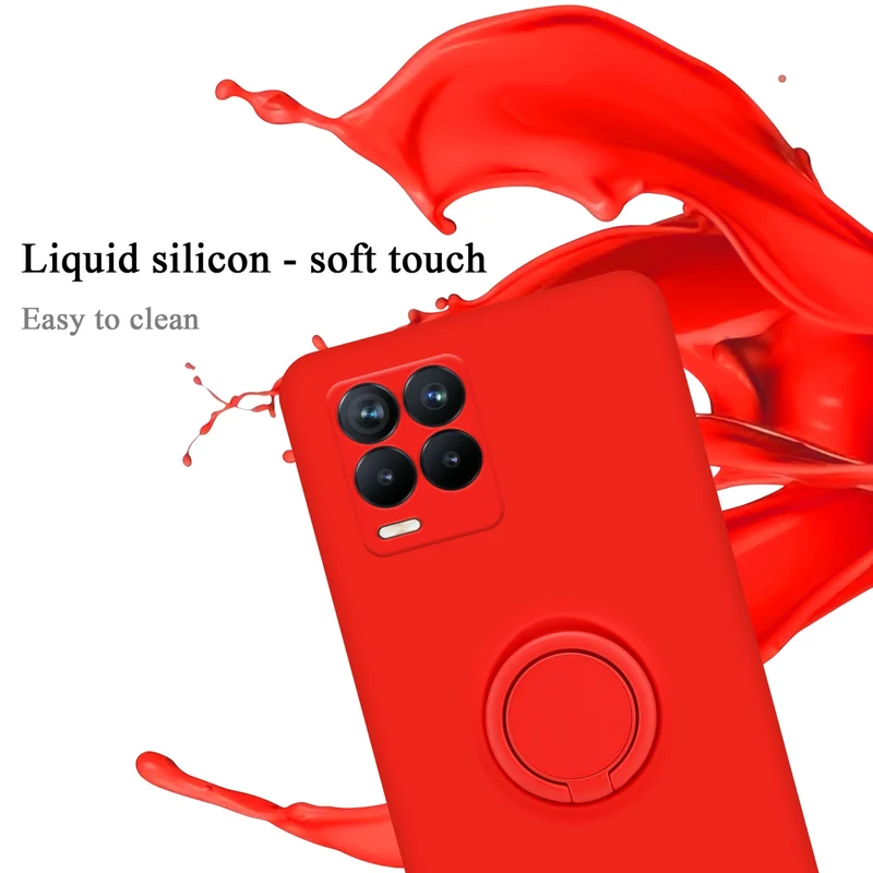 Cadorabo Hülle kompatibel mit Realme 8 4G / 8 PRO Schutzhülle aus flexiblem TPU Silikon mit Ring