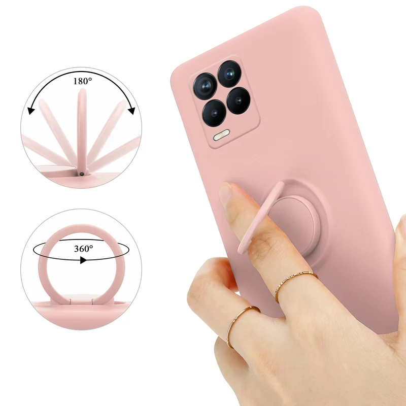 Cadorabo Hülle kompatibel mit Realme 8 4G / 8 PRO Schutzhülle aus flexiblem TPU Silikon mit Ring