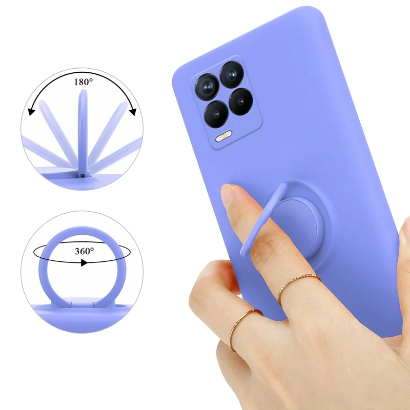 Cadorabo Hülle kompatibel mit Realme 8 4G / 8 PRO Schutzhülle aus flexiblem TPU Silikon mit Ring