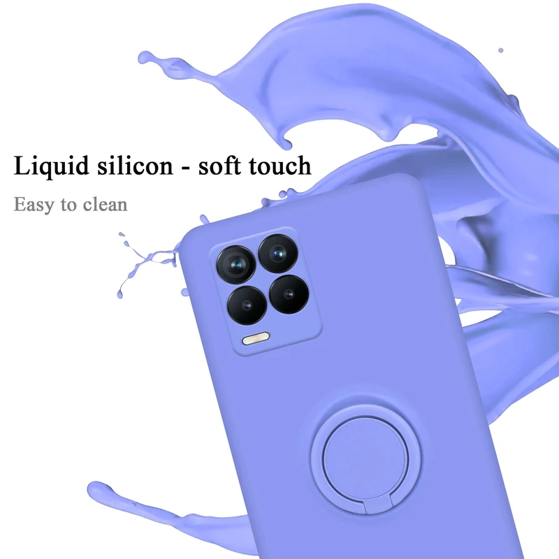 Cadorabo Hülle kompatibel mit Realme 8 4G / 8 PRO Schutzhülle aus flexiblem TPU Silikon mit Ring