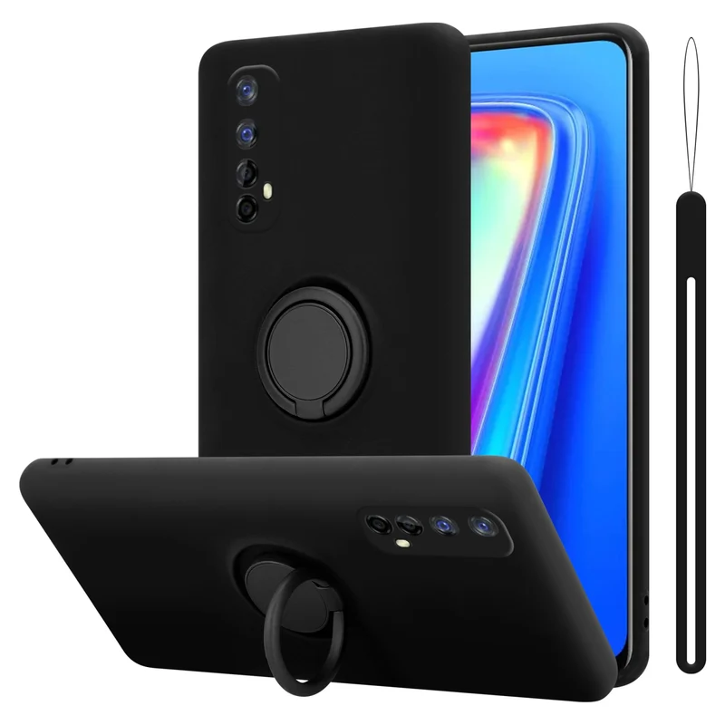 Cadorabo Hülle kompatibel mit Realme 7 5G Schutzhülle aus flexiblem TPU Silikon mit Ring