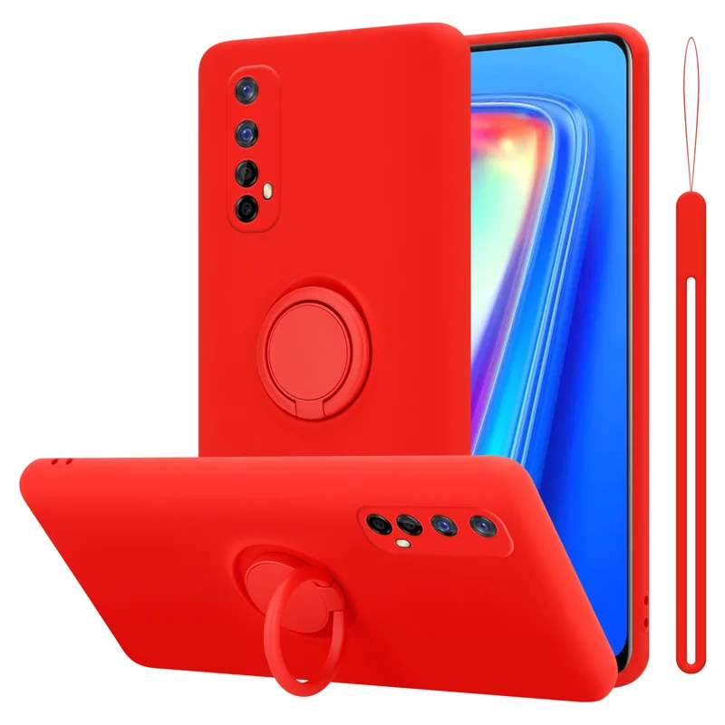 Cadorabo Hülle kompatibel mit Realme 7 5G Schutzhülle aus flexiblem TPU Silikon mit Ring
