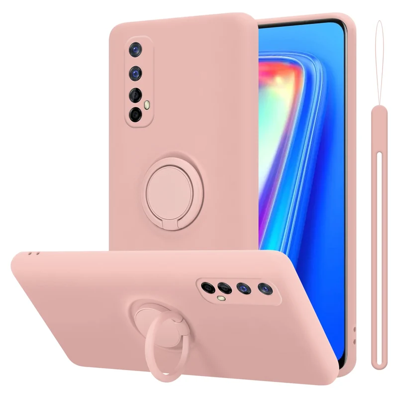 Cadorabo Hülle kompatibel mit Realme 7 5G Schutzhülle aus flexiblem TPU Silikon mit Ring