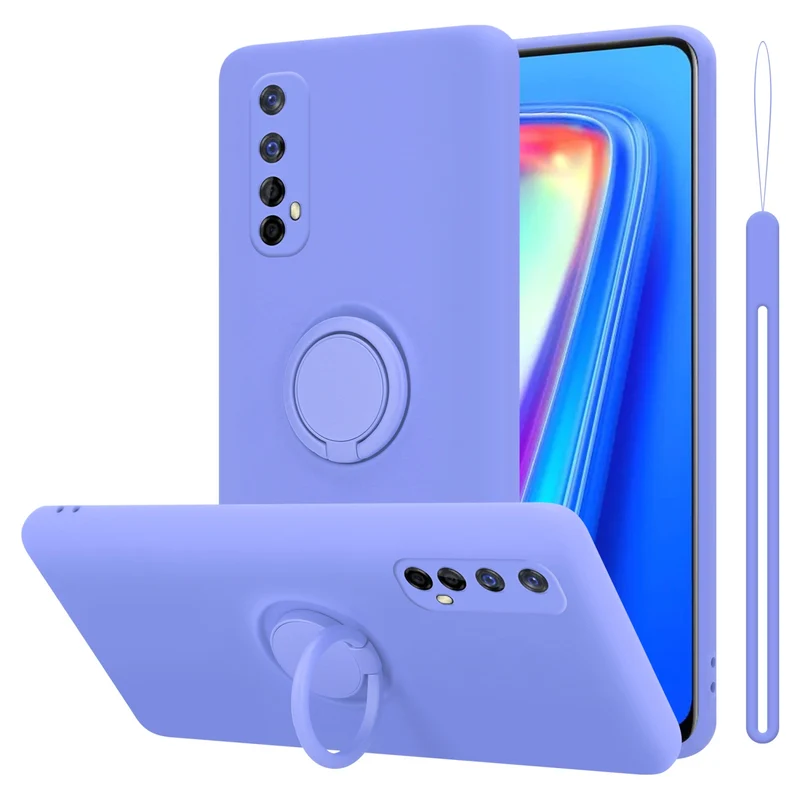 Cadorabo Hülle kompatibel mit Realme 7 5G Schutzhülle aus flexiblem TPU Silikon mit Ring