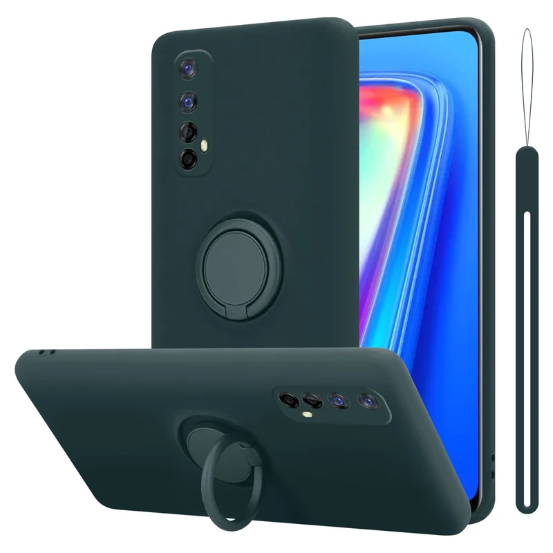Cadorabo Hülle kompatibel mit Realme 7 5G Schutzhülle aus flexiblem TPU Silikon mit Ring