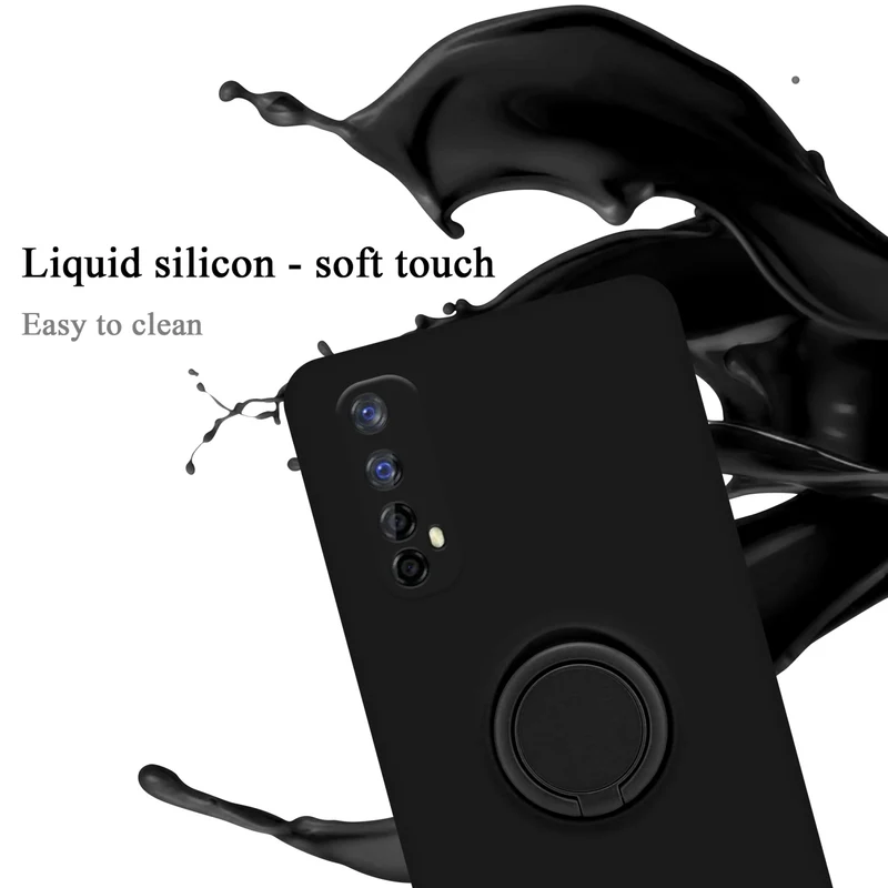 Cadorabo Hülle kompatibel mit Realme 7 5G Schutzhülle aus flexiblem TPU Silikon mit Ring
