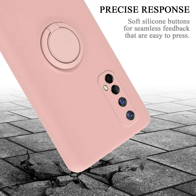 Cadorabo Hülle kompatibel mit Realme 7 5G Schutzhülle aus flexiblem TPU Silikon mit Ring