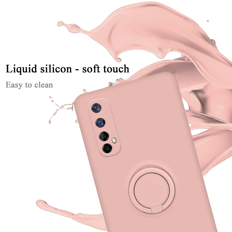 Cadorabo Hülle kompatibel mit Realme 7 5G Schutzhülle aus flexiblem TPU Silikon mit Ring