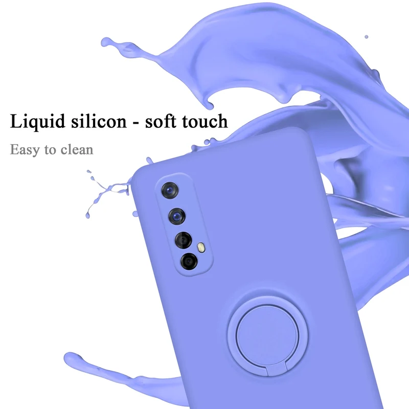 Cadorabo Hülle kompatibel mit Realme 7 5G Schutzhülle aus flexiblem TPU Silikon mit Ring