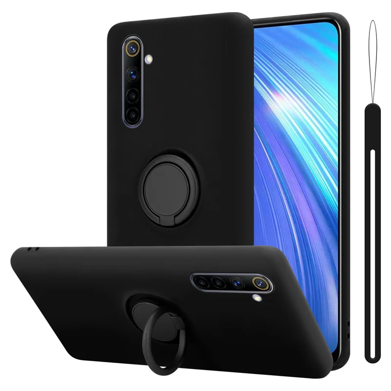 Cadorabo Hülle kompatibel mit Realme 6 4G / 6s Schutzhülle aus flexiblem TPU Silikon mit Ring