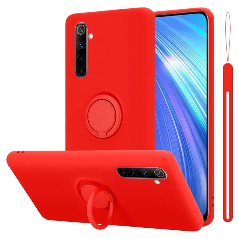 Cadorabo Hülle kompatibel mit Realme 6 4G / 6s Schutzhülle aus flexiblem TPU Silikon mit Ring