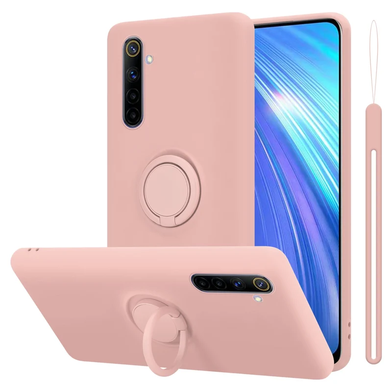 Cadorabo Hülle kompatibel mit Realme 6 4G / 6s Schutzhülle aus flexiblem TPU Silikon mit Ring