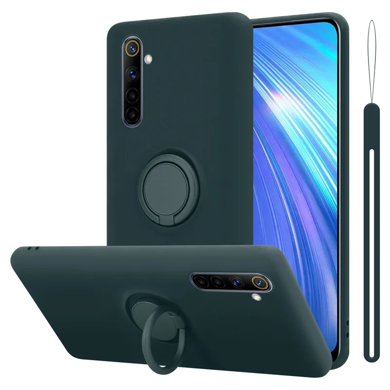 Cadorabo Hülle kompatibel mit Realme 6 4G / 6s Schutzhülle aus flexiblem TPU Silikon mit Ring