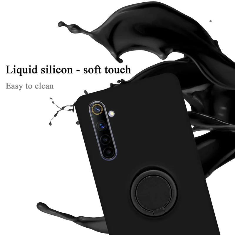 Cadorabo Hülle kompatibel mit Realme 6 4G / 6s Schutzhülle aus flexiblem TPU Silikon mit Ring