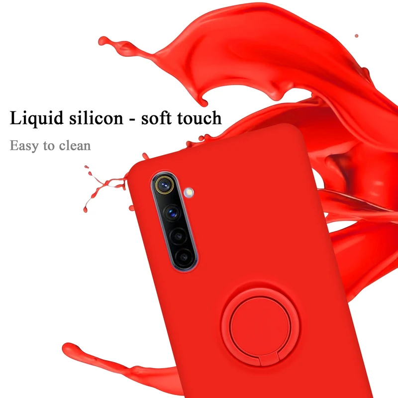 Cadorabo Hülle kompatibel mit Realme 6 4G / 6s Schutzhülle aus flexiblem TPU Silikon mit Ring