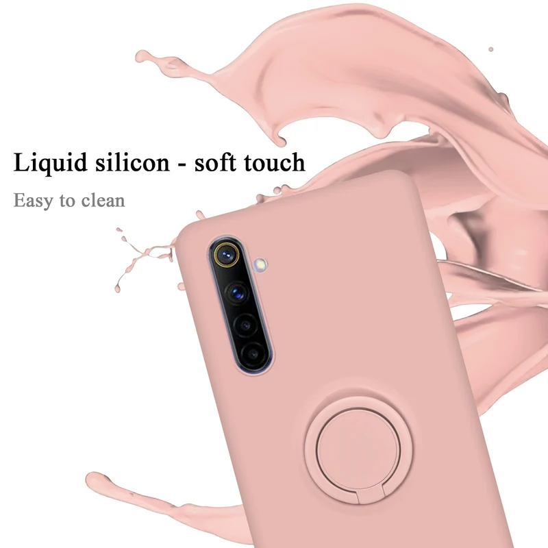 Cadorabo Hülle kompatibel mit Realme 6 4G / 6s Schutzhülle aus flexiblem TPU Silikon mit Ring