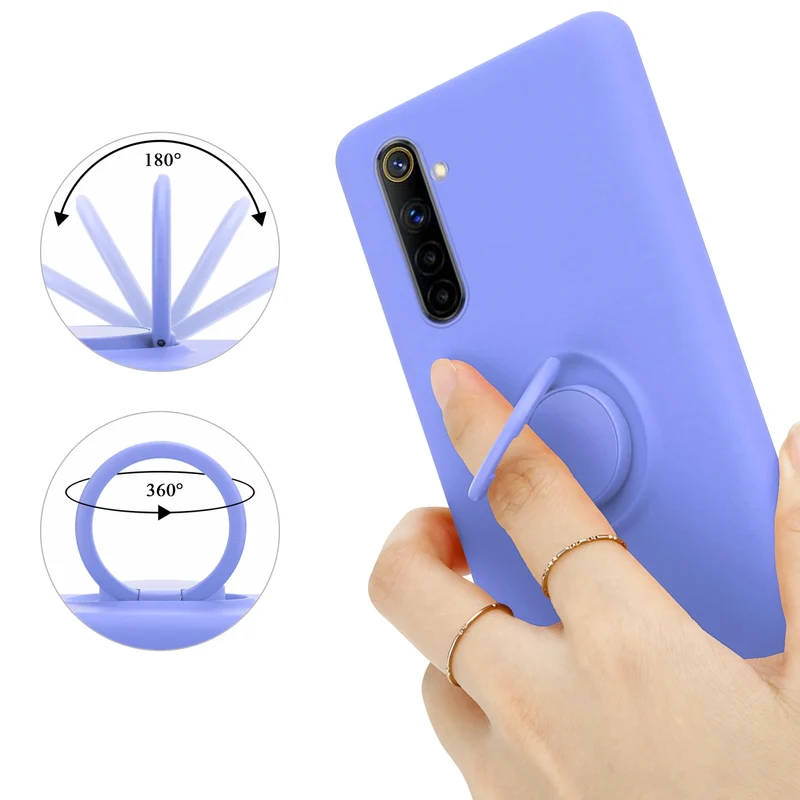 Cadorabo Hülle kompatibel mit Realme 6 4G / 6s Schutzhülle aus flexiblem TPU Silikon mit Ring