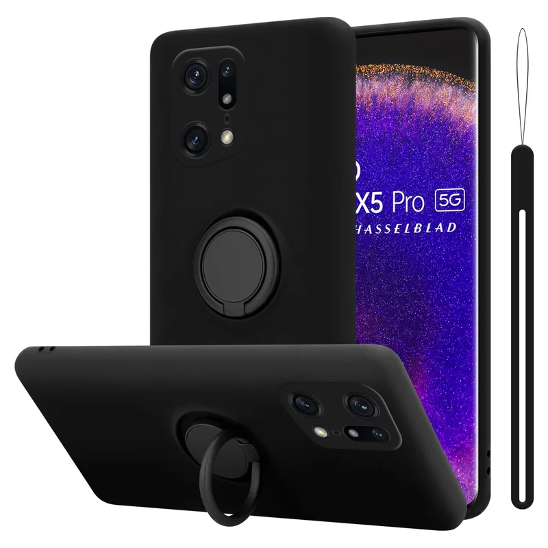 Cadorabo Hülle kompatibel mit Oppo FIND X5 LITE / Reno7 5G Schutzhülle aus flexiblem TPU Silikon mit Ring