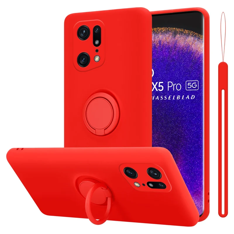 Cadorabo Hülle kompatibel mit Oppo FIND X5 LITE / Reno7 5G Schutzhülle aus flexiblem TPU Silikon mit Ring
