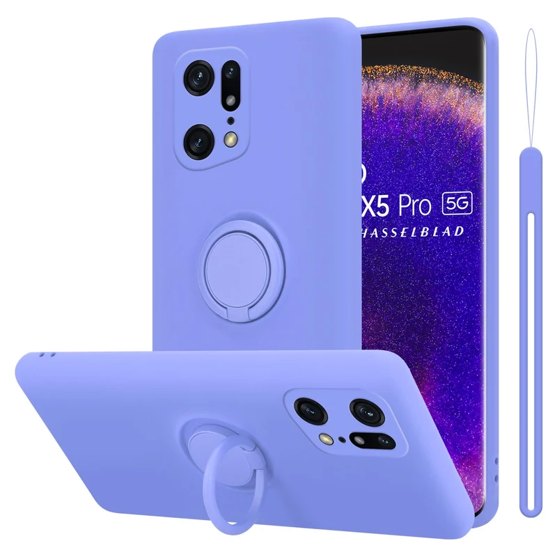 Cadorabo Hülle kompatibel mit Oppo FIND X5 LITE / Reno7 5G Schutzhülle aus flexiblem TPU Silikon mit Ring