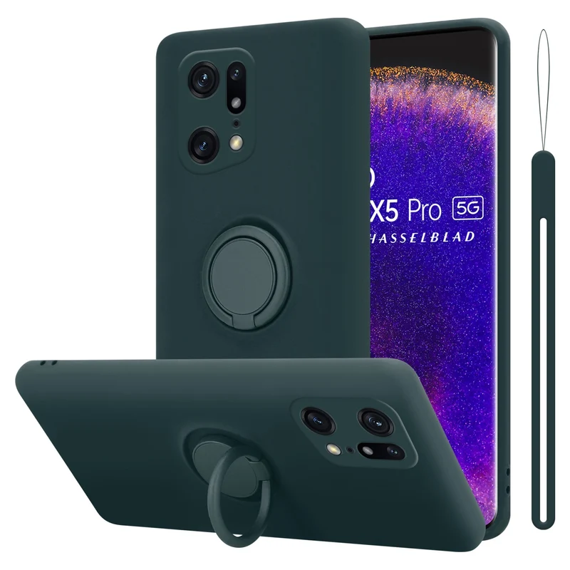 Cadorabo Hülle kompatibel mit Oppo FIND X5 LITE / Reno7 5G Schutzhülle aus flexiblem TPU Silikon mit Ring