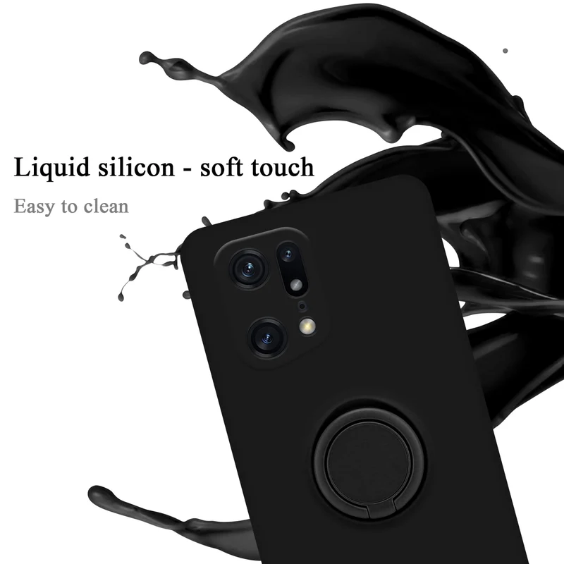 Cadorabo Hülle kompatibel mit Oppo FIND X5 LITE / Reno7 5G Schutzhülle aus flexiblem TPU Silikon mit Ring