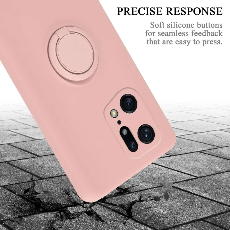 Cadorabo Hülle kompatibel mit Oppo FIND X5 LITE / Reno7 5G Schutzhülle aus flexiblem TPU Silikon mit Ring