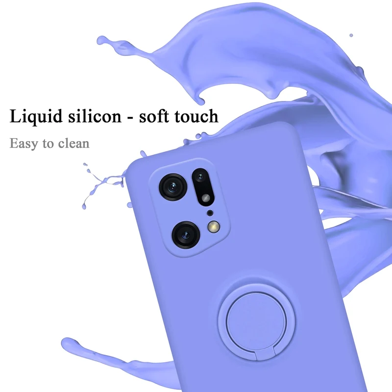 Cadorabo Hülle kompatibel mit Oppo FIND X5 LITE / Reno7 5G Schutzhülle aus flexiblem TPU Silikon mit Ring